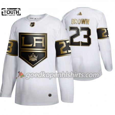 Los Angeles Kings Dustin Brown 23 Adidas 2019-2020 Golden Edition Wit Authentic Shirt - Kinderen